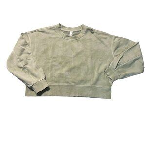 Lululemon Perfectly Oversized Cropped Crew Tie Dye Sweatshirt Sz 10 Light Green
